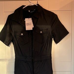 Stradivarius Black Denim Jumpsuit